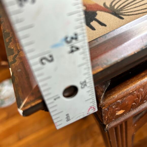 Vintage Navajo Framed Sand Art Painting of Beautiful Pottery - Picture 15 of 16